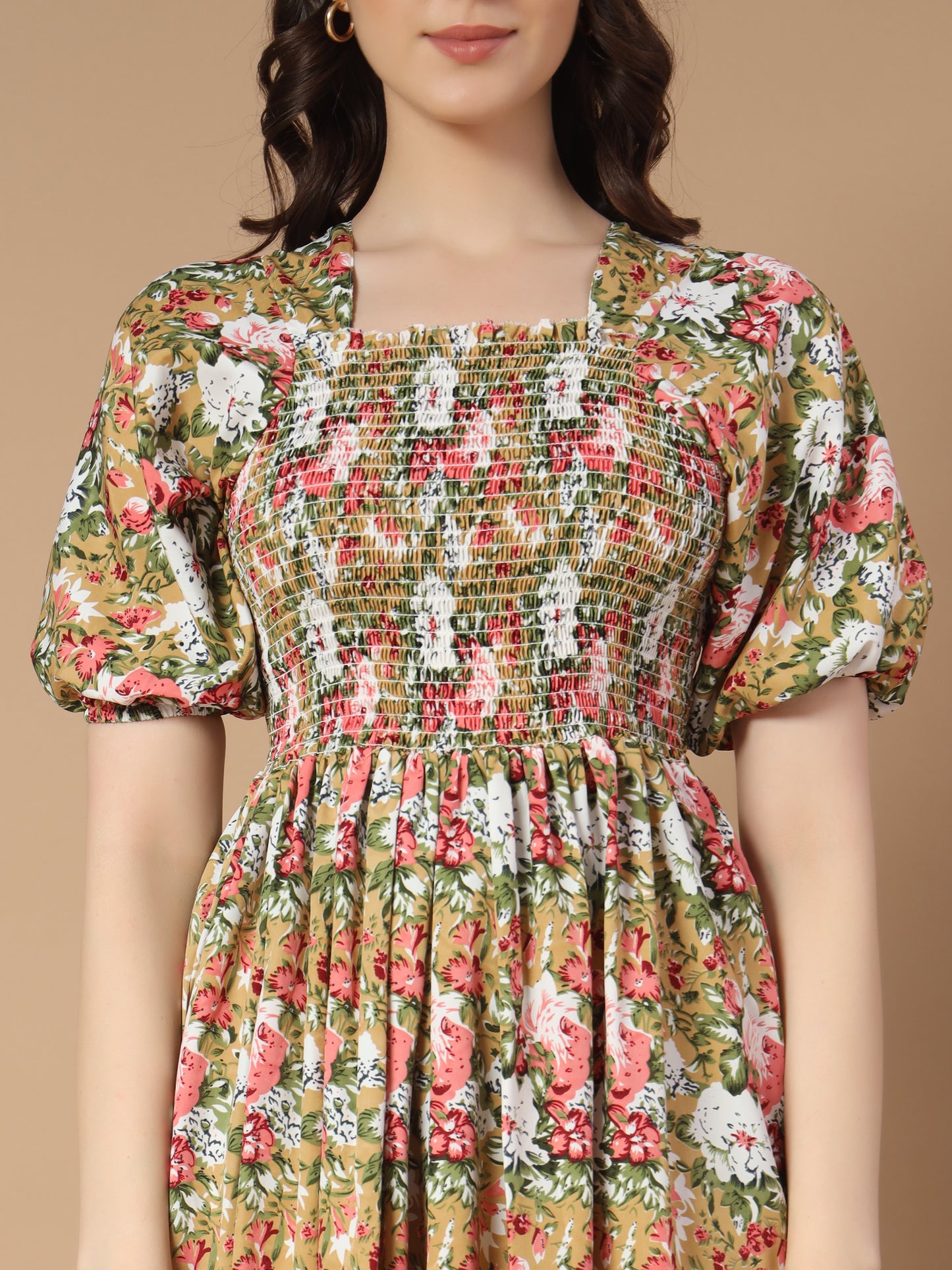 Cream Luxe A-Line Midi Dress