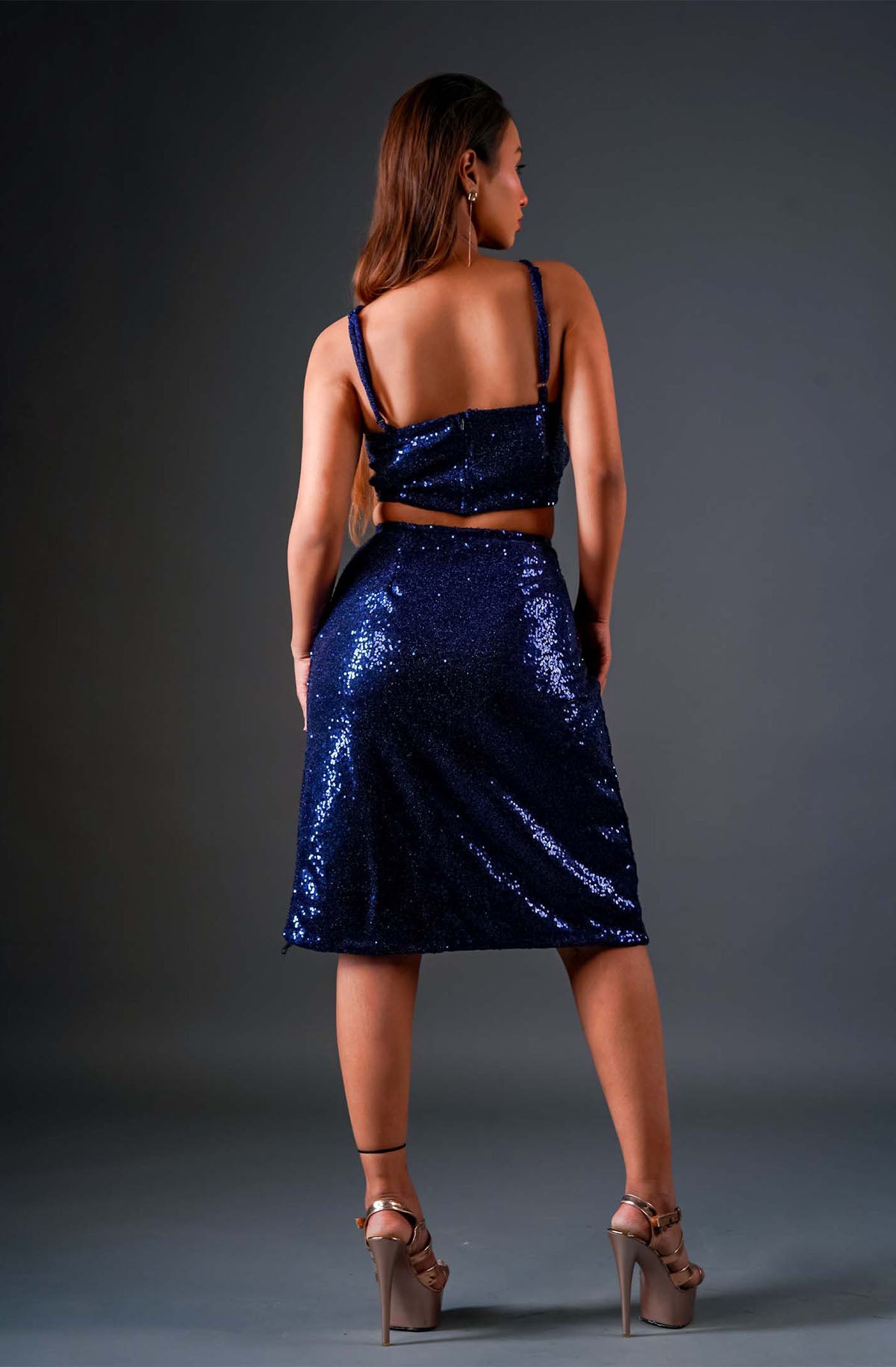 Navy Blue Sequin Co-Ord Set
