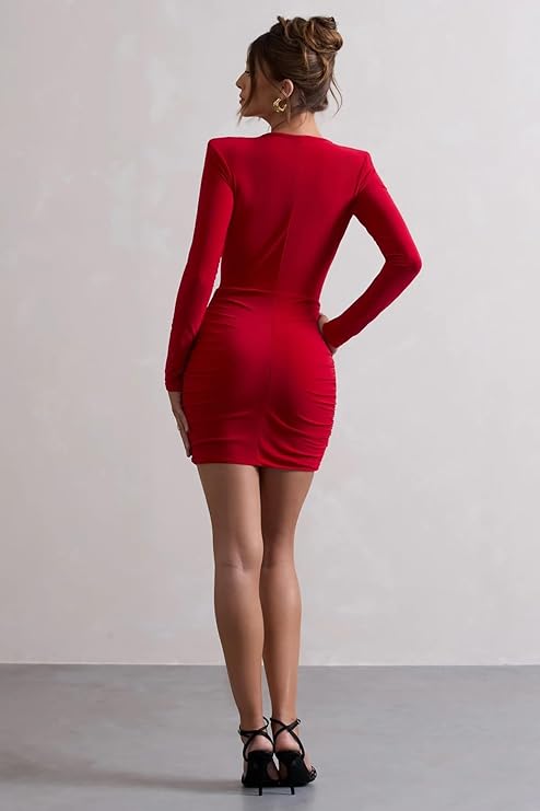 Scarlet Lycra Bodycon Dress