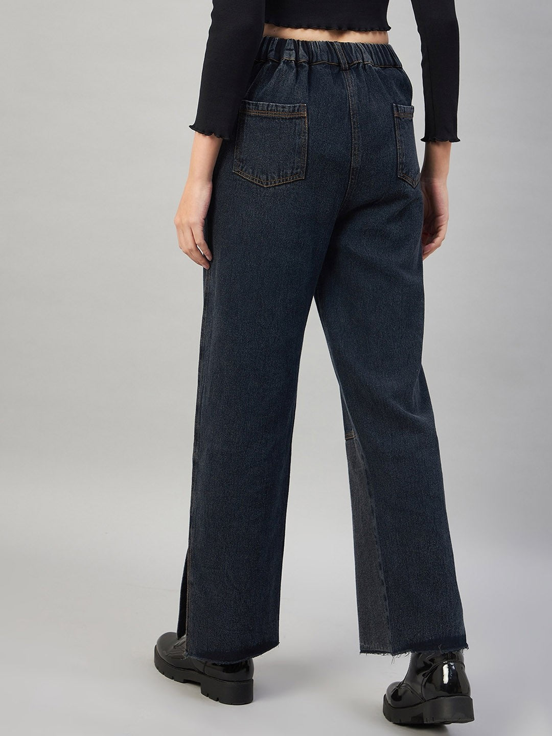 Noir Flow Wide High Rise Jeans