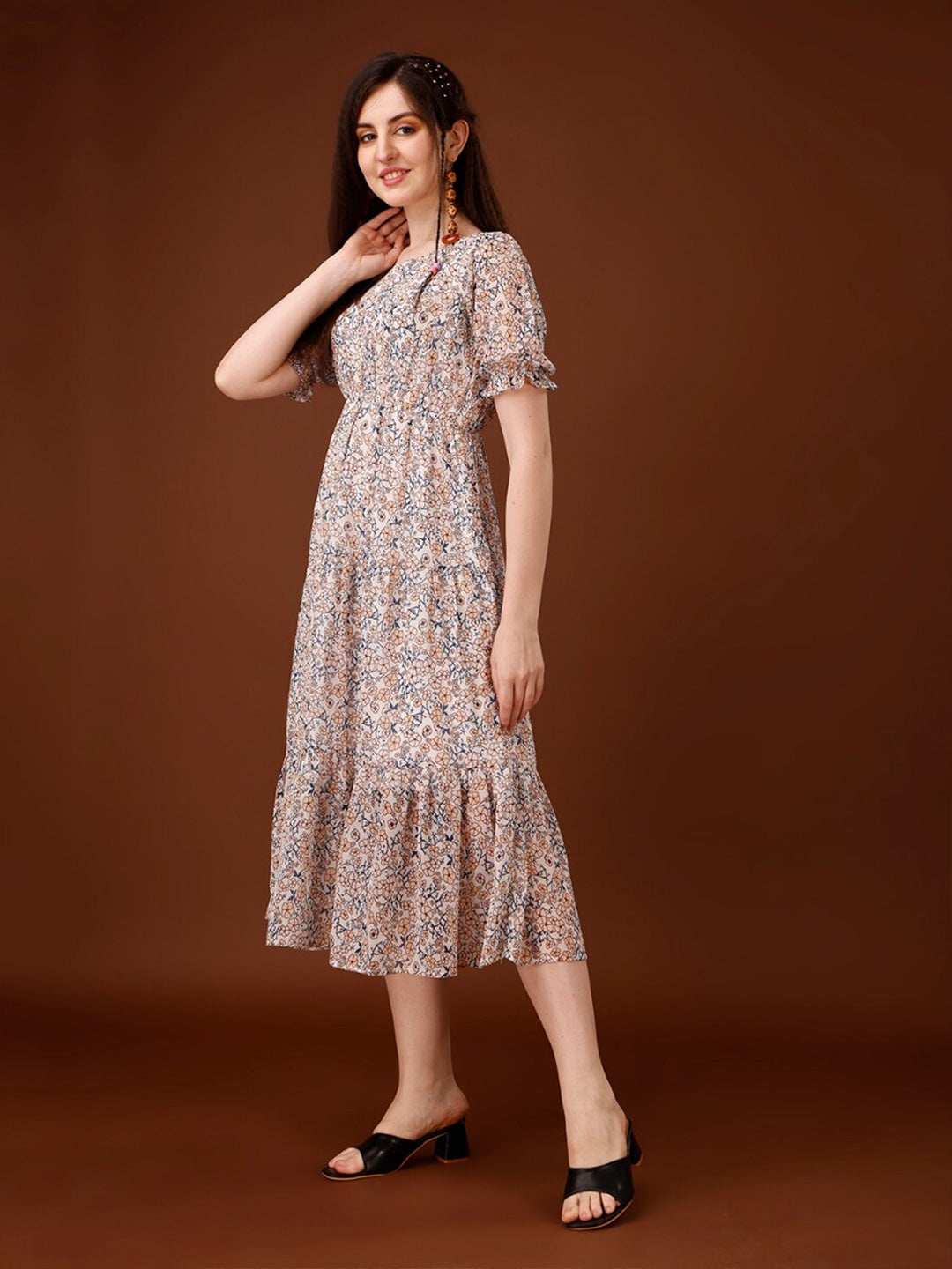 Classy Georgette A-line Printed Dress