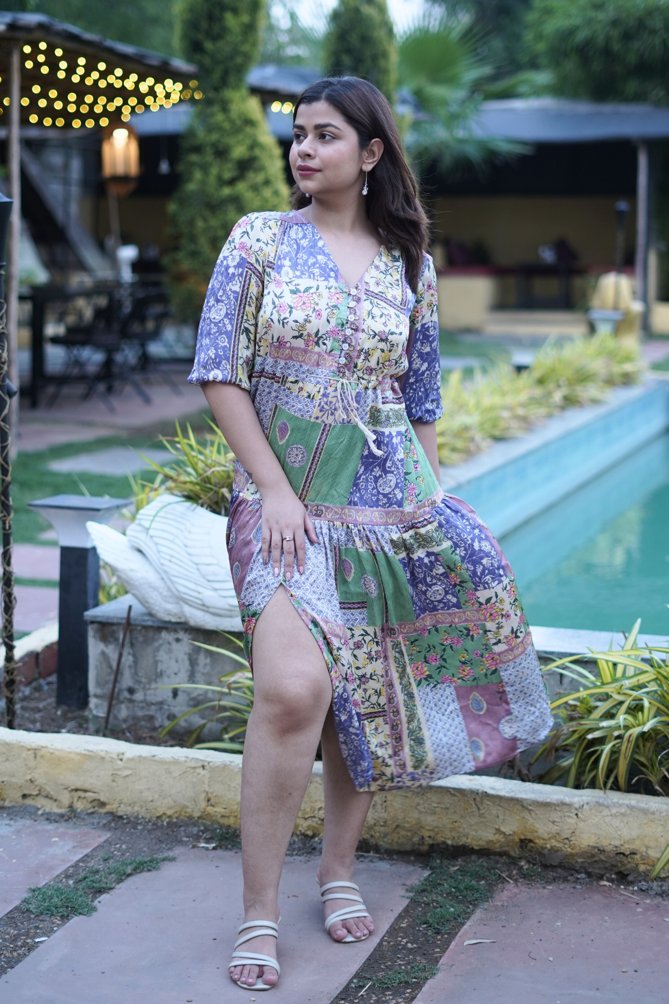 Chic Multicolour Elegant Shirt Midi Dress