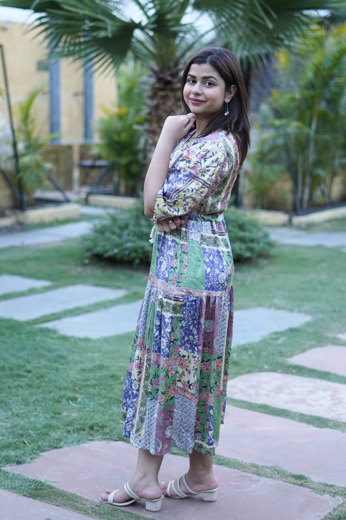 Chic Multicolour Elegant Shirt Midi Dress
