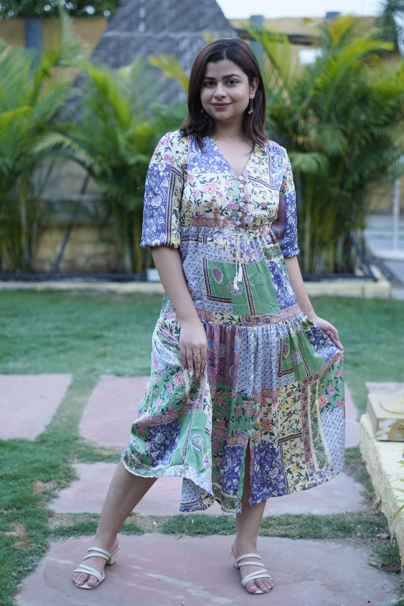 Chic Multicolour Elegant Shirt Midi Dress