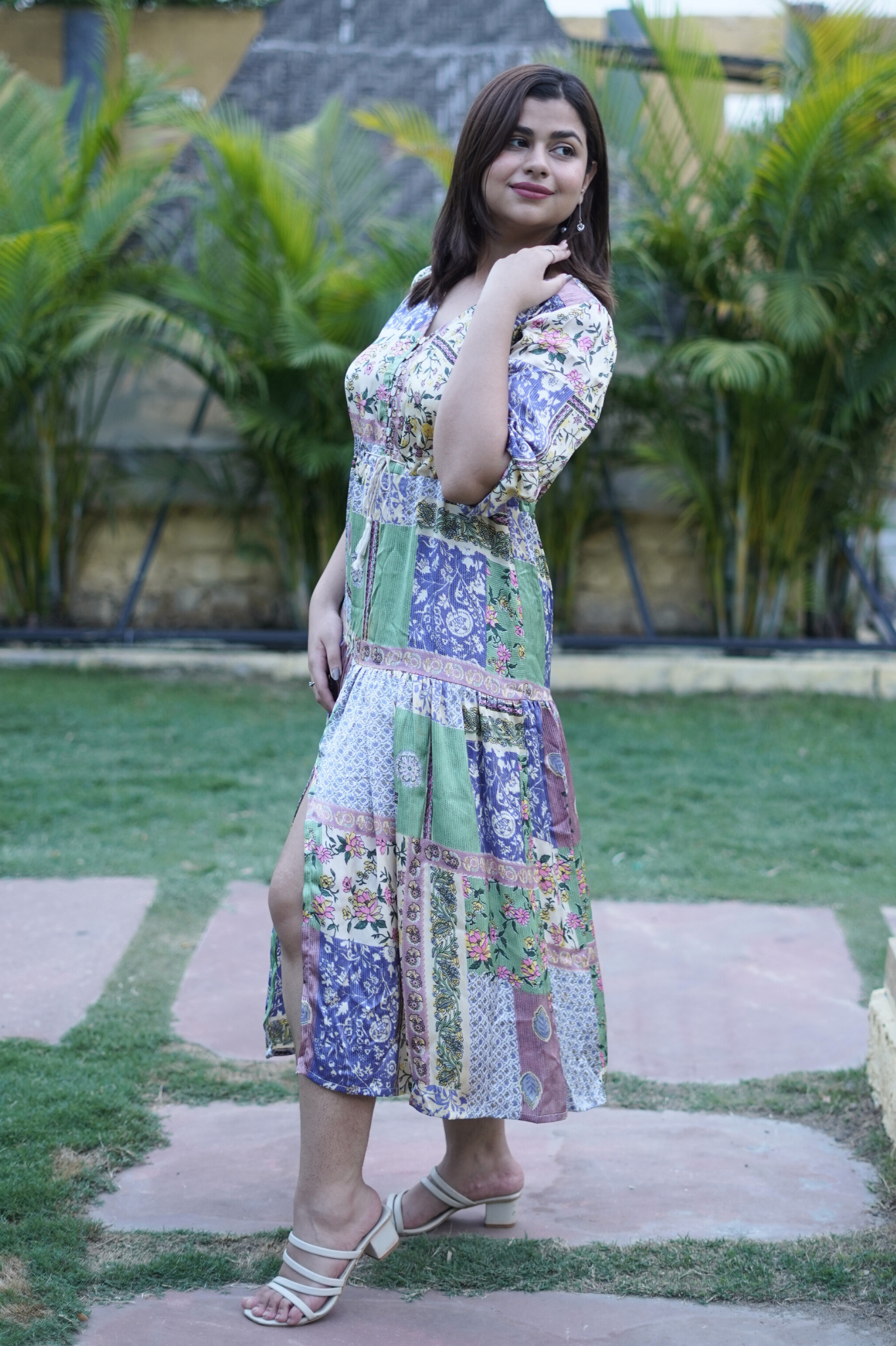 Chic Multicolour Elegant Shirt Midi Dress