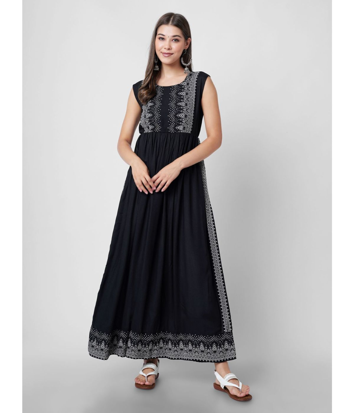 Floral A-Line Kurta with High Side Slit