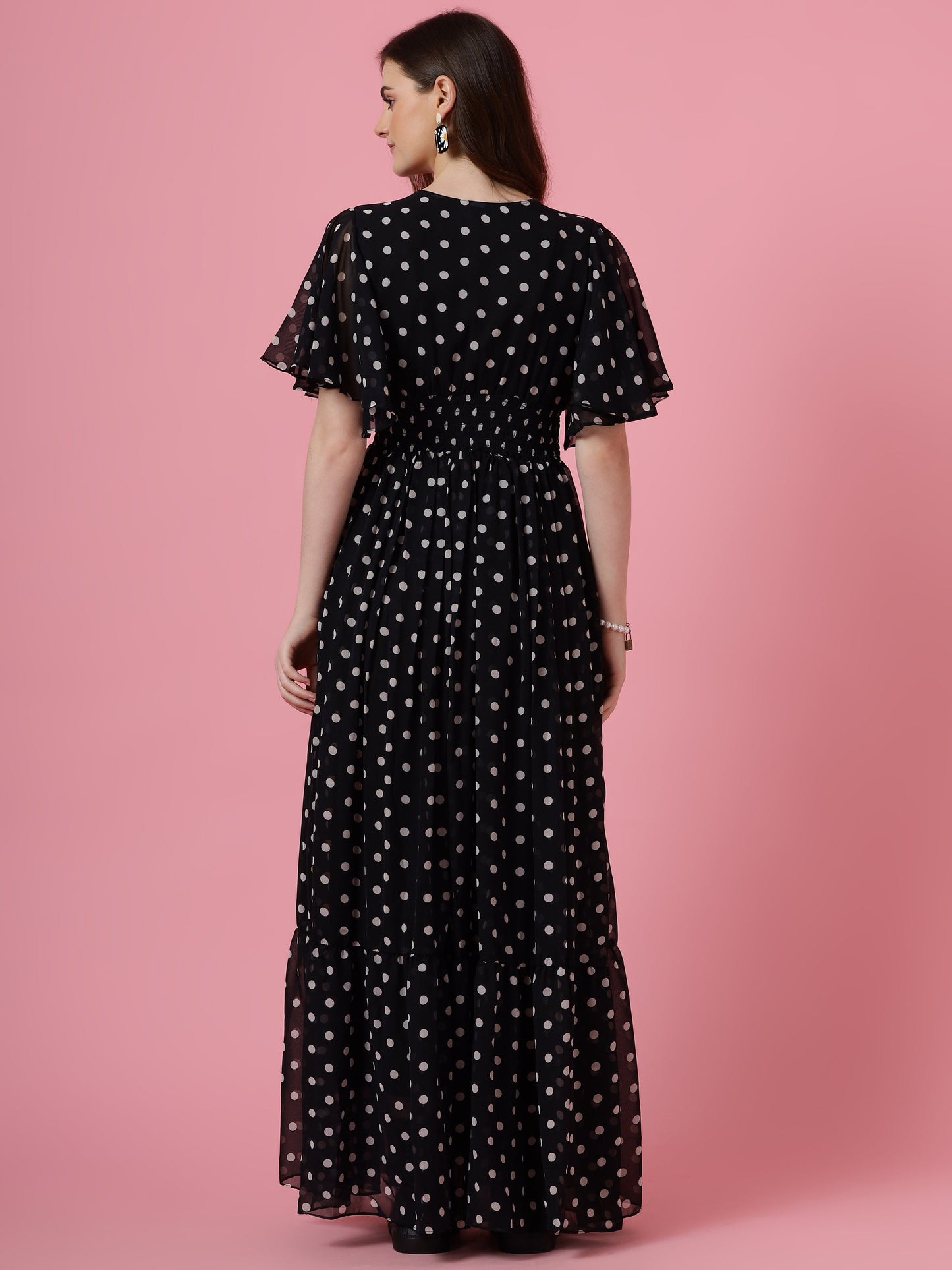 Midnight Polka Maxi Dress