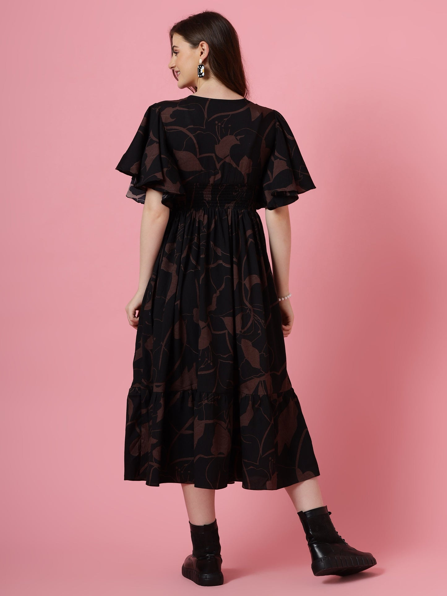 Noir Geo Flare Dress