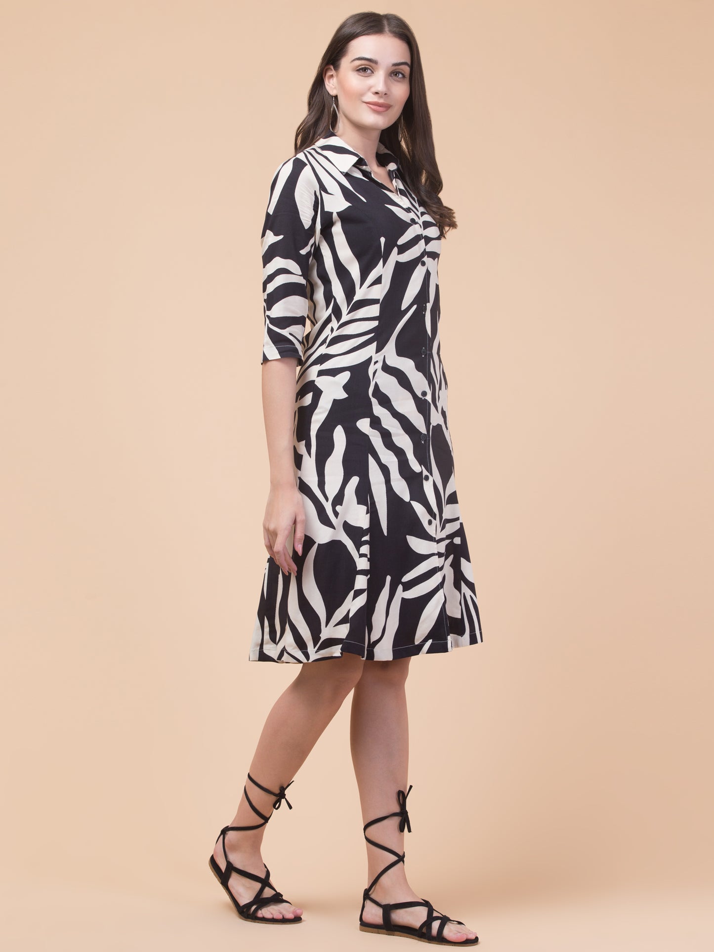 Black Grace Knee-Length Dress