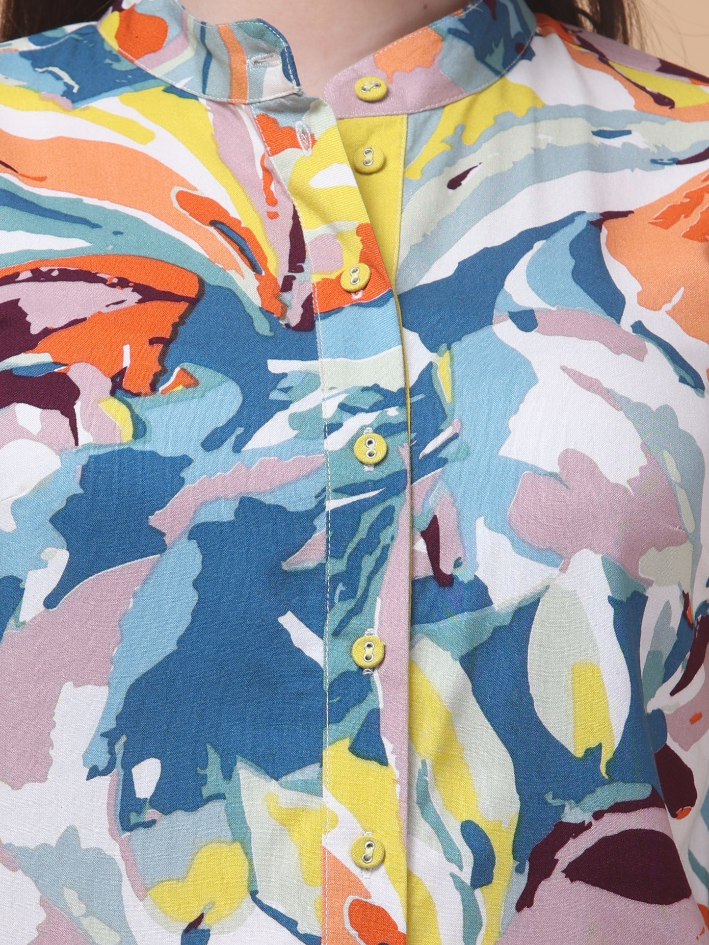 Sunburst Abstract Print Mini Dress