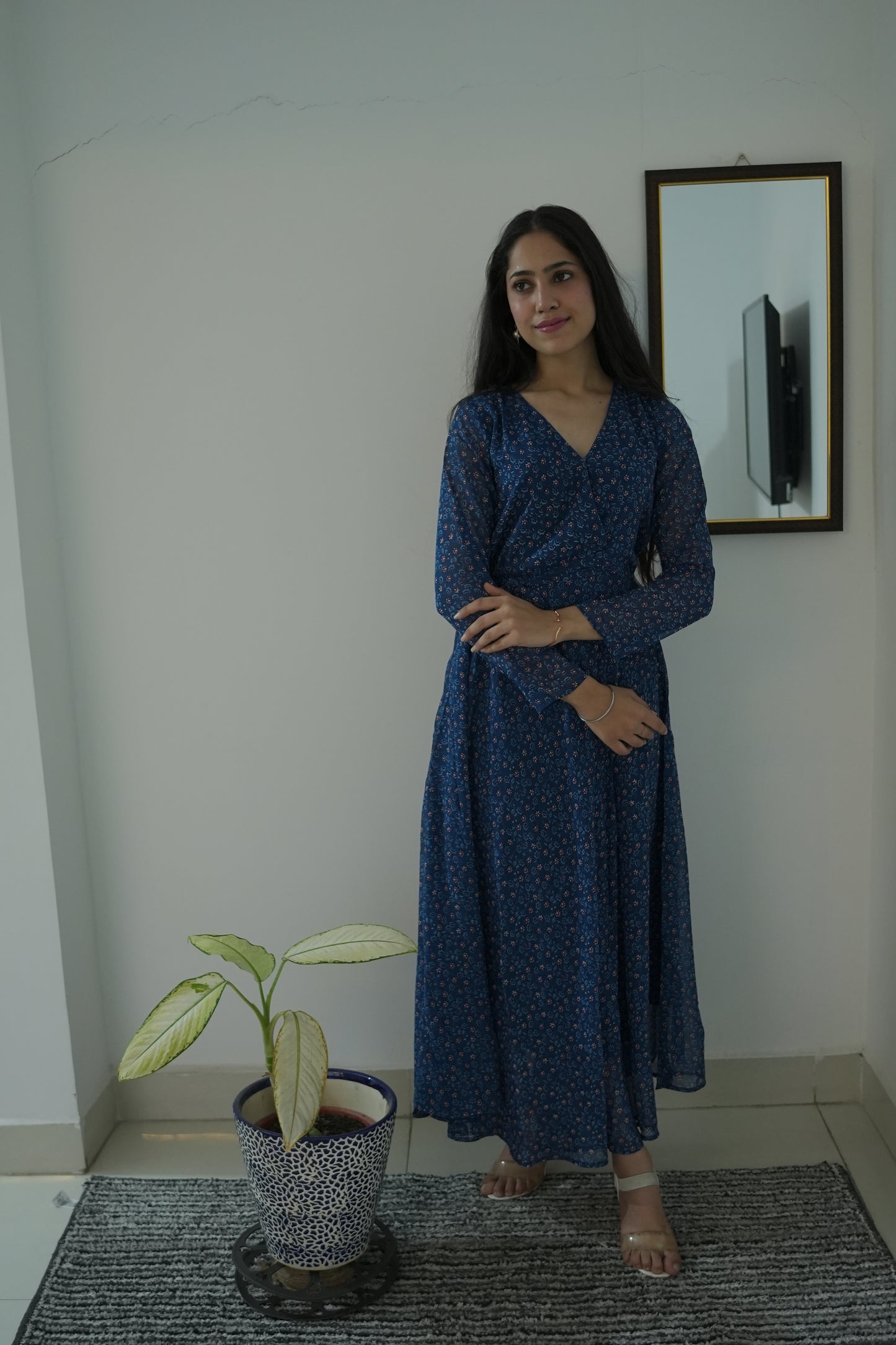 Whispers of Nature V-Neck Gown