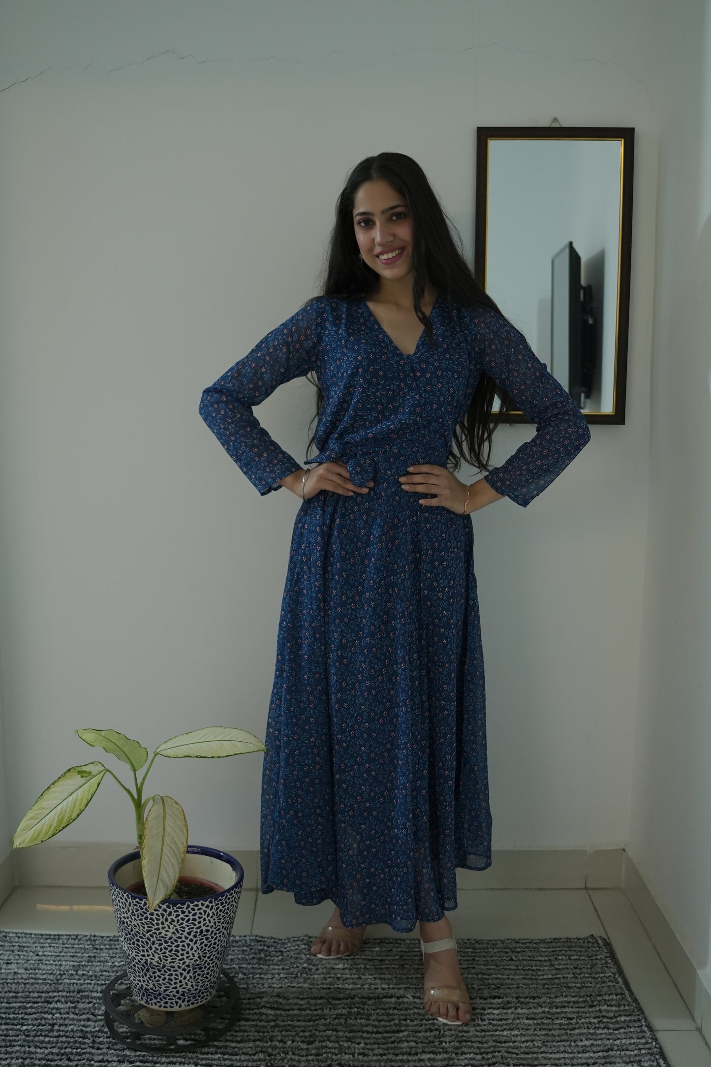 Whispers of Nature V-Neck Gown