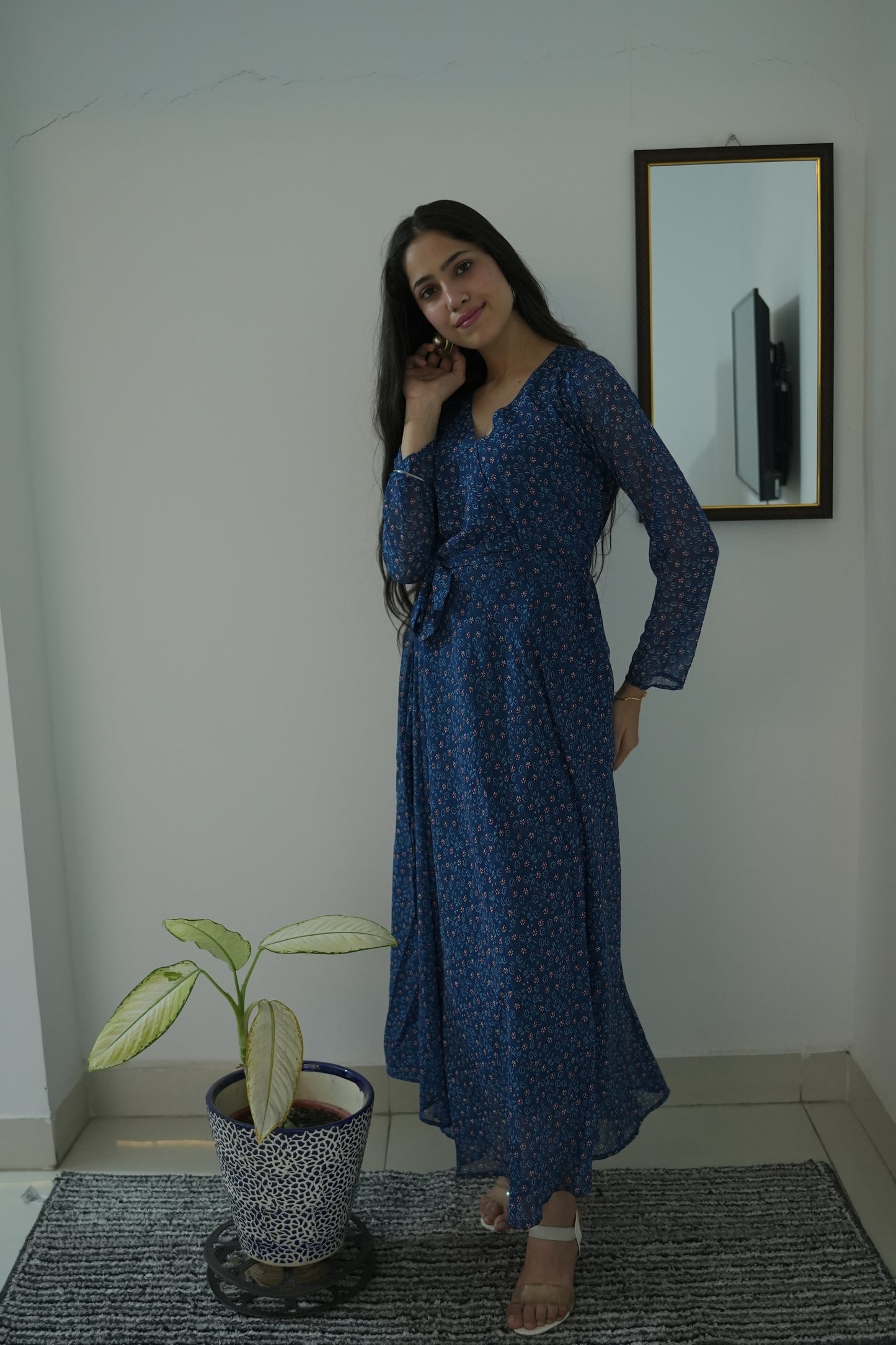 Whispers of Nature V-Neck Gown