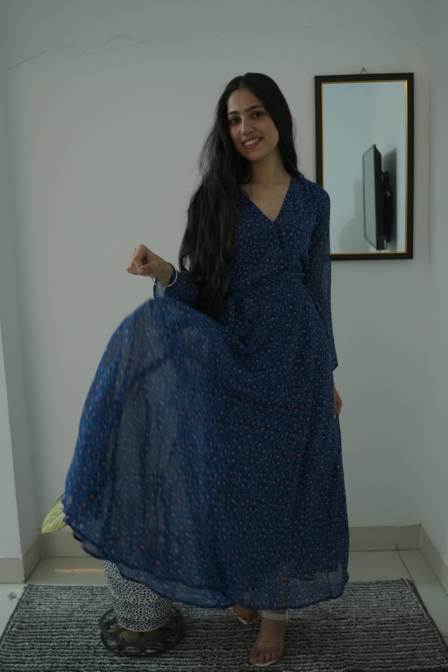 Whispers of Nature V-Neck Gown