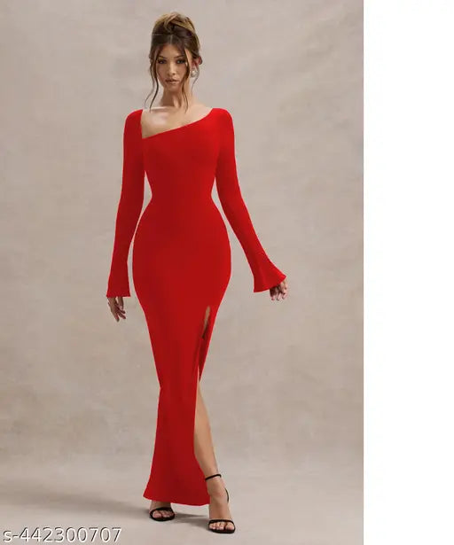 Crimson Enigma Bodycon Dress