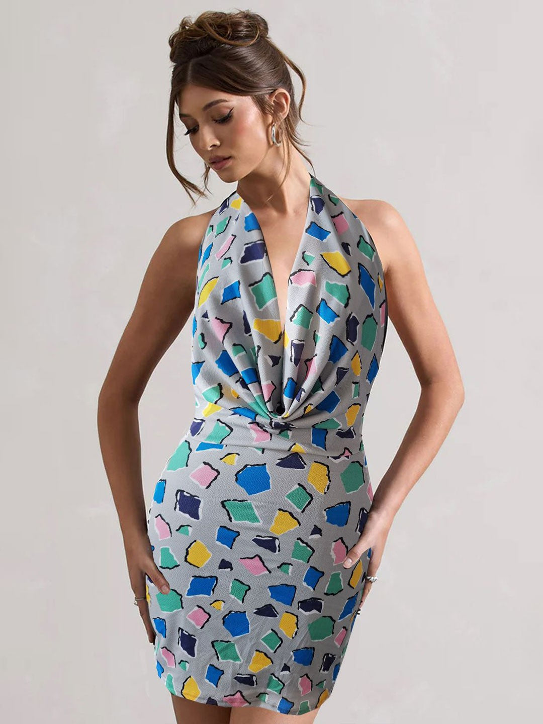 Aqua Aura Backless Bodycon Dress