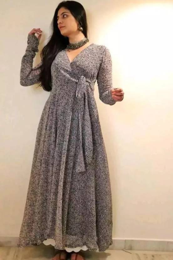 Whispers of Nature V-Neck Gown