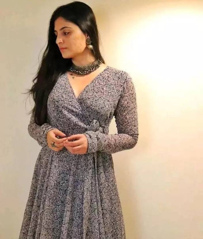 Whispers of Nature V-Neck Gown