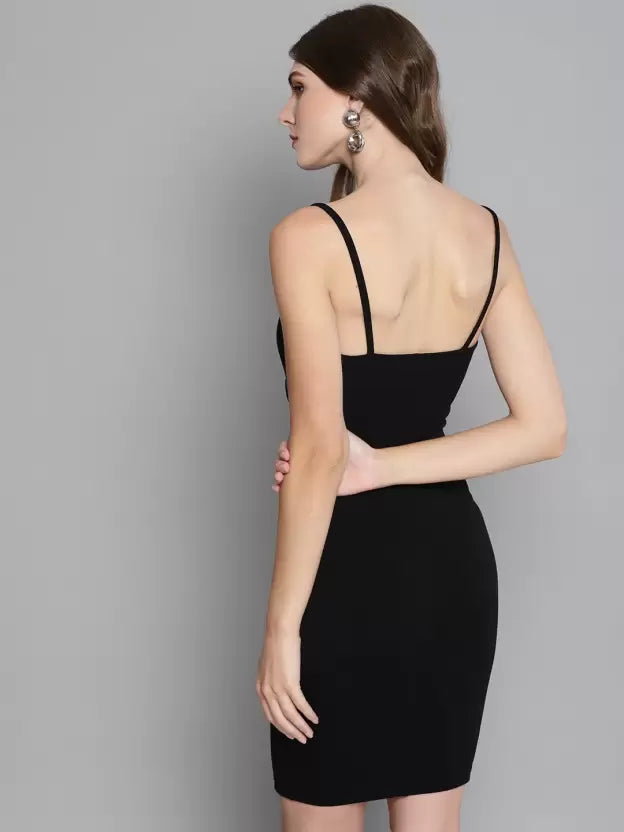Elegant Essence Ruched Lycra Mini Dress
