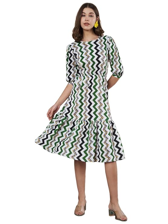 Enchanted Green Floral Fit & Flare Dress