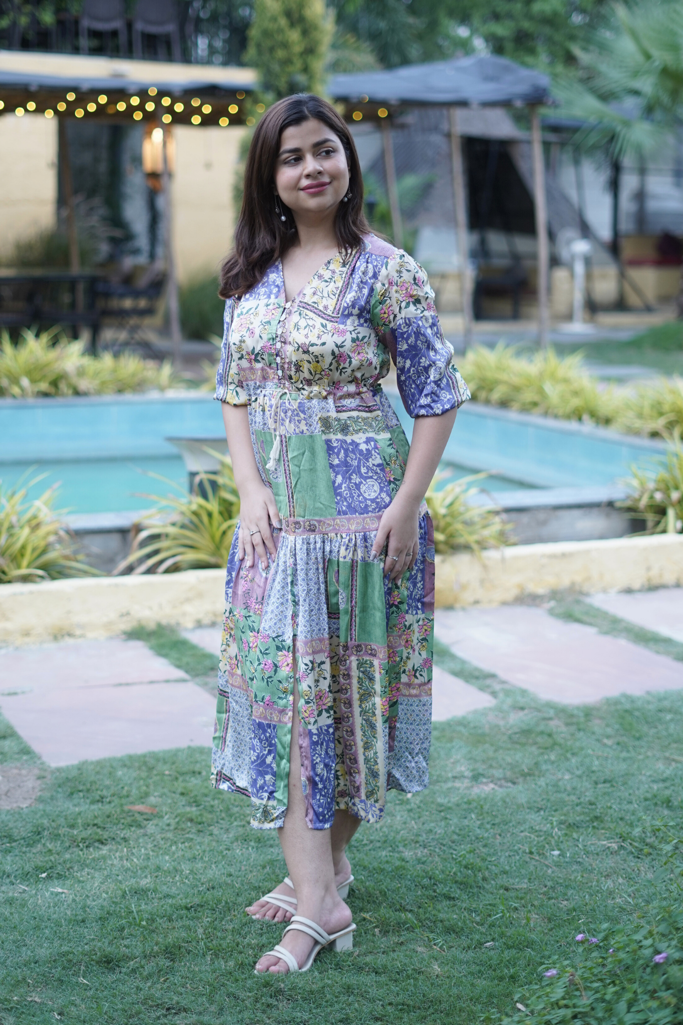 Chic Multicolour Elegant Shirt Midi Dress