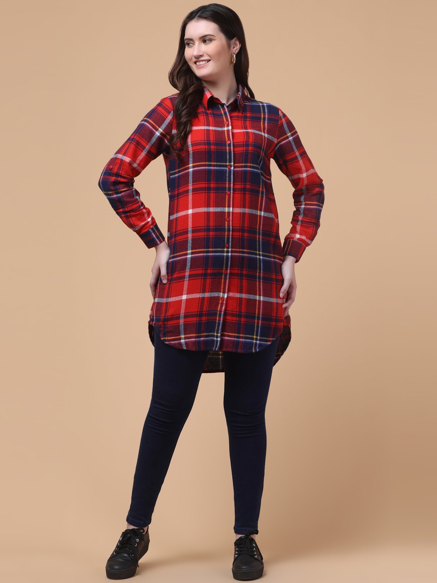 Scarlet Checks Shirt Dress