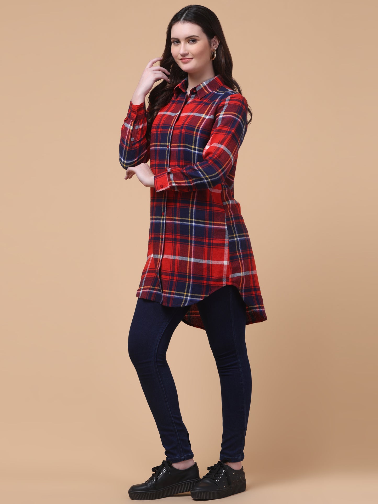 Scarlet Checks Shirt Dress