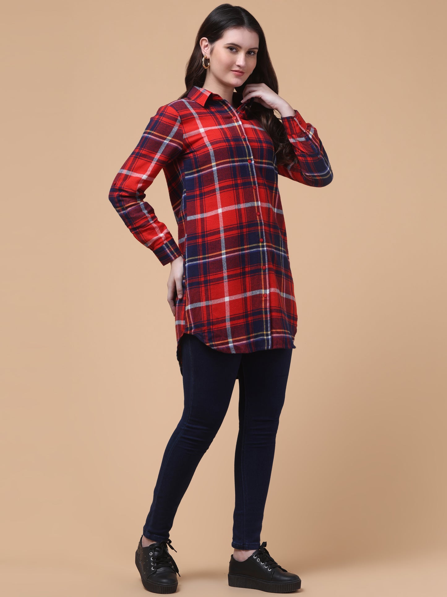 Scarlet Checks Shirt Dress