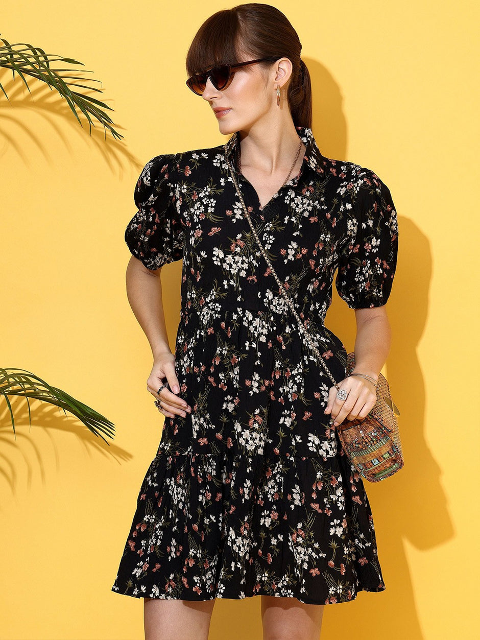 Wine Warm Cotton Flannel Fit and Flare Knee Length Blazer Dress