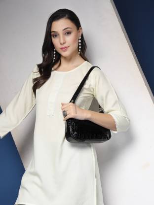 White solid straight kurta cheap