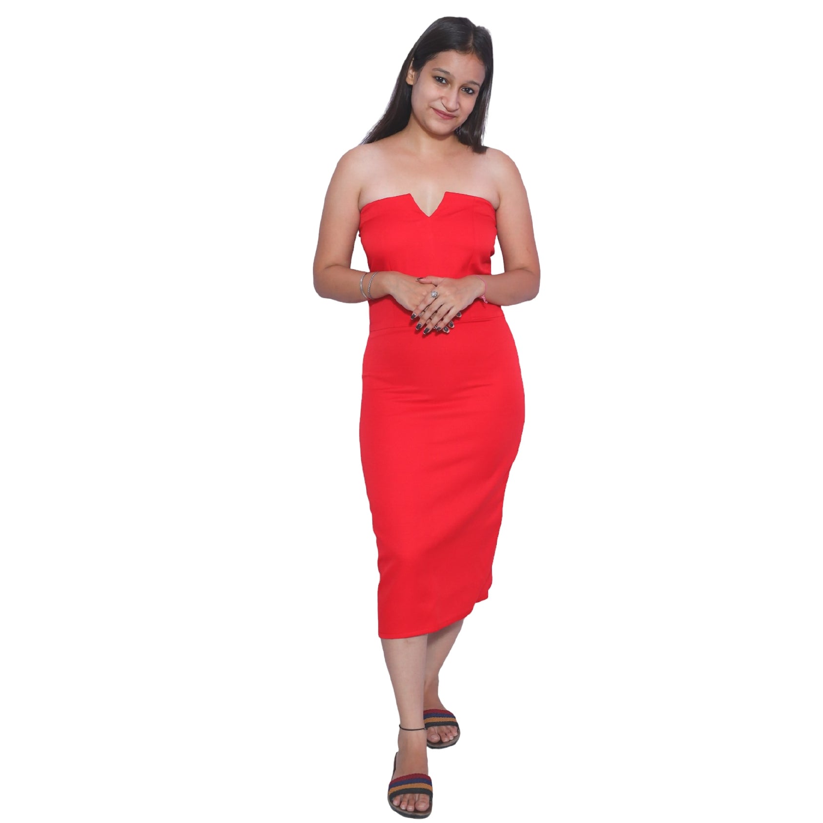 Calf length bodycon dress deals