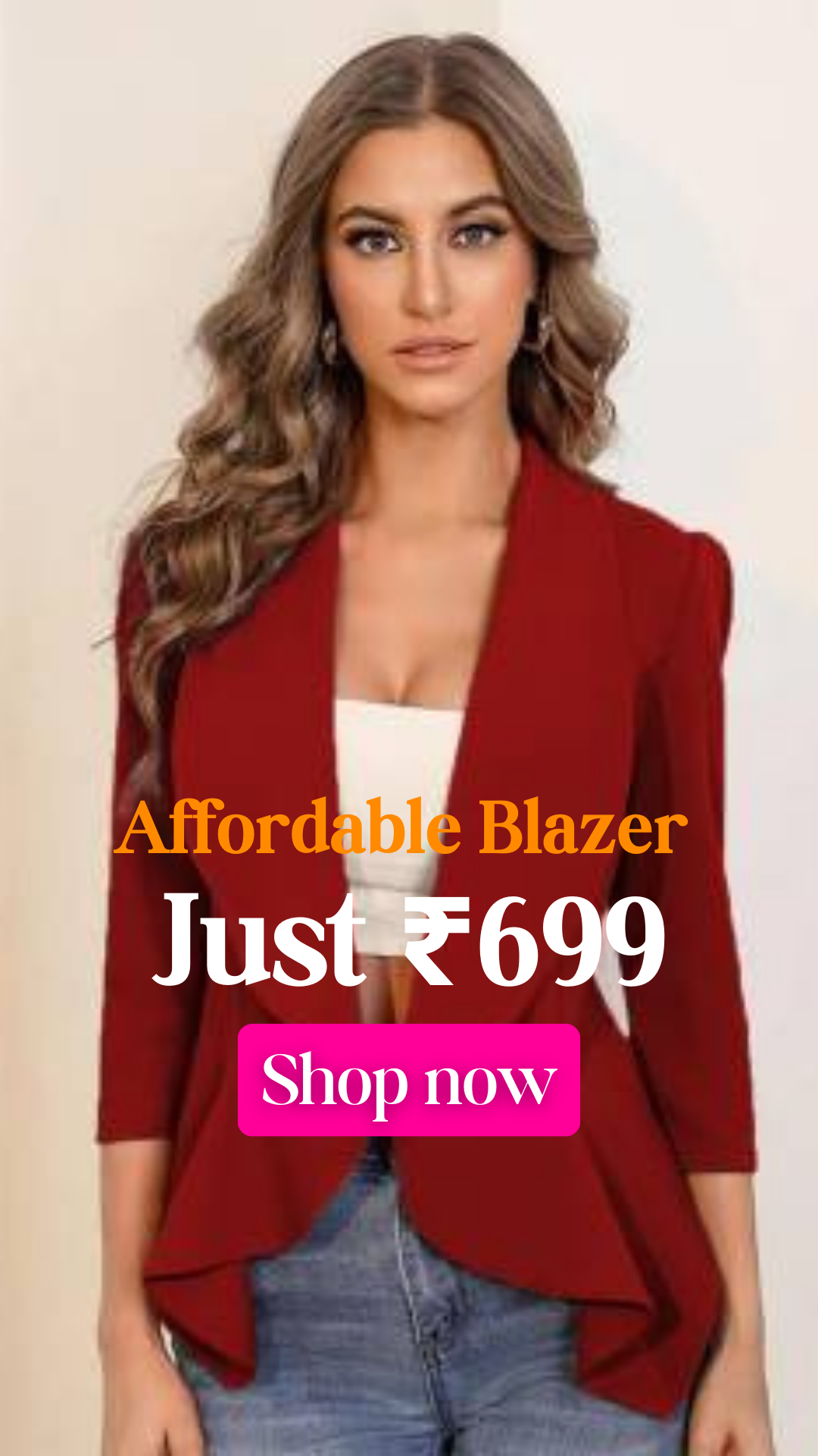 Maroon Solid Formal Blazer