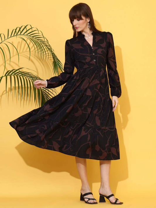 Timeless Duo Printed Crepe Dress